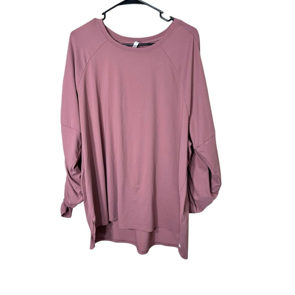 Fabletics Mauve Pink Cinched Arm Long Sleeve Top Size 2X
